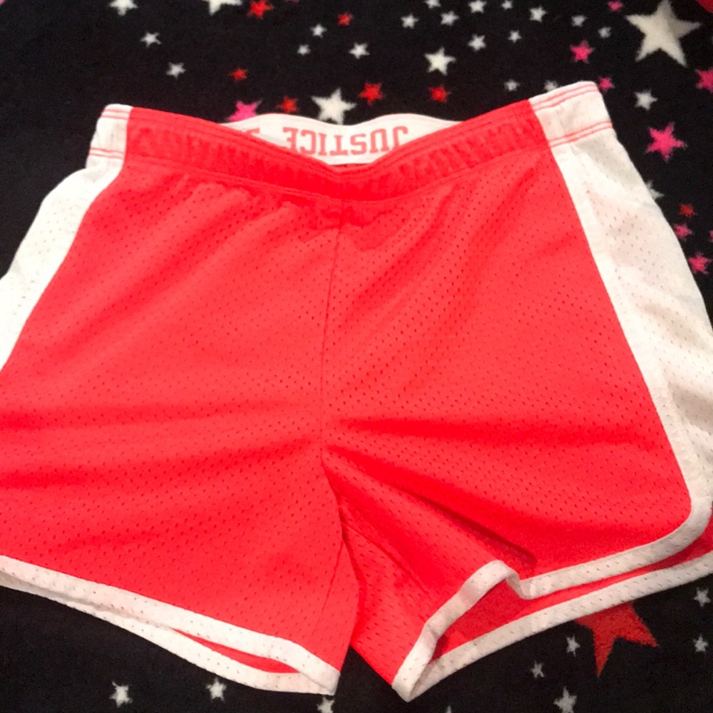 Bright pink athletic shorts